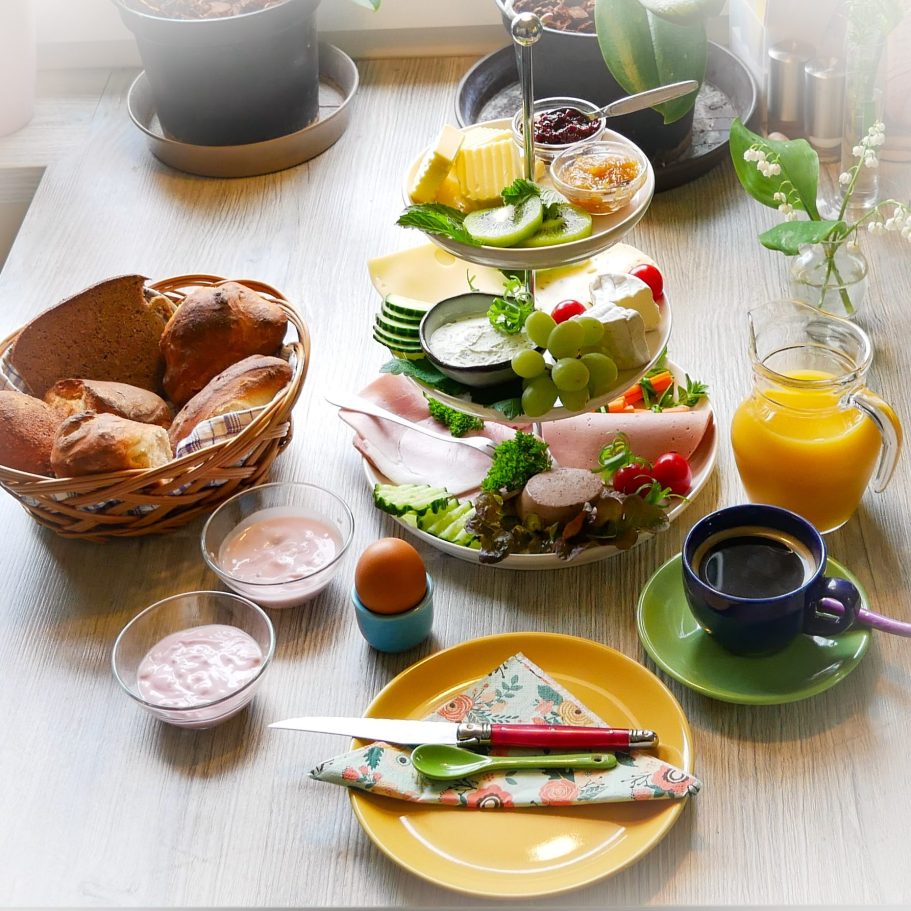 Tellerfrühstück in der Ferienwohnung